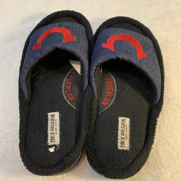 Mens True Religion slippers slides size 7-8 - Picture 2 of 11